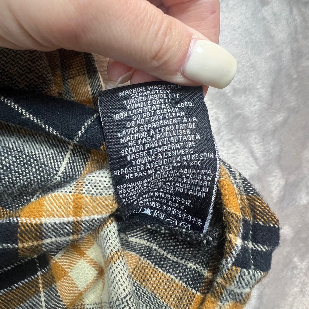Howitzer Mens XL Adult Flannel Shirt Black Orange Plaid Patriot Made In USA - Picture 7 of 8